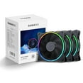 thumbnail image 1 of SAMA SF520 Black 120mm ARGB Case Fans 4PIN PWM Interface,Addressable RGB LED Computer Case Fans 3 Pack, 1 of 7