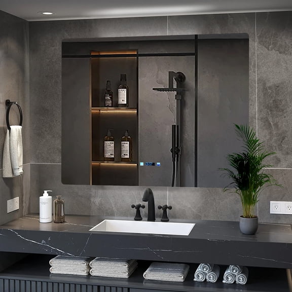 Lexora LL4836LEDM 36 x 48 in. Lugano LED Mirror with Defogger