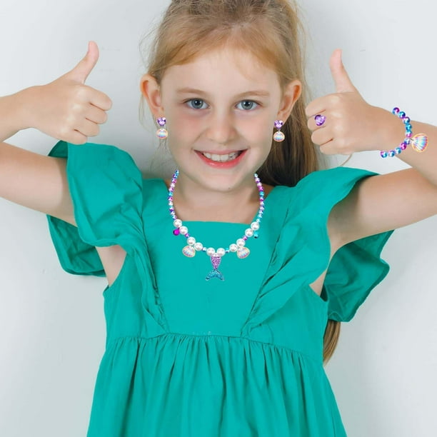 Princess Pretend Play Necklace Bracelet Set Kit Kids Play Jewelry Little Girls Costume Necklaces Toddler Dress up Jewelry 3 Sets Xmas Gift G Need Walmart