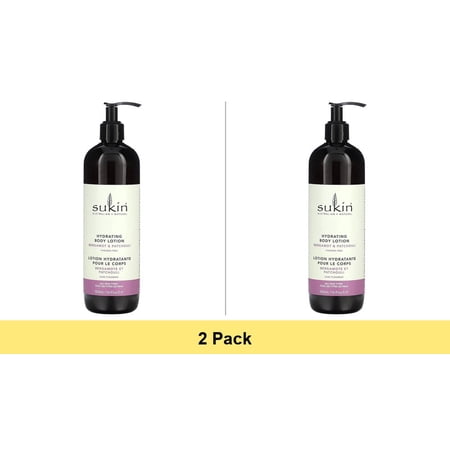 Sukin Australian Natural Hydrating Body Lotion Bergamot and Patchouli, 16.9 oz - 2 Pack