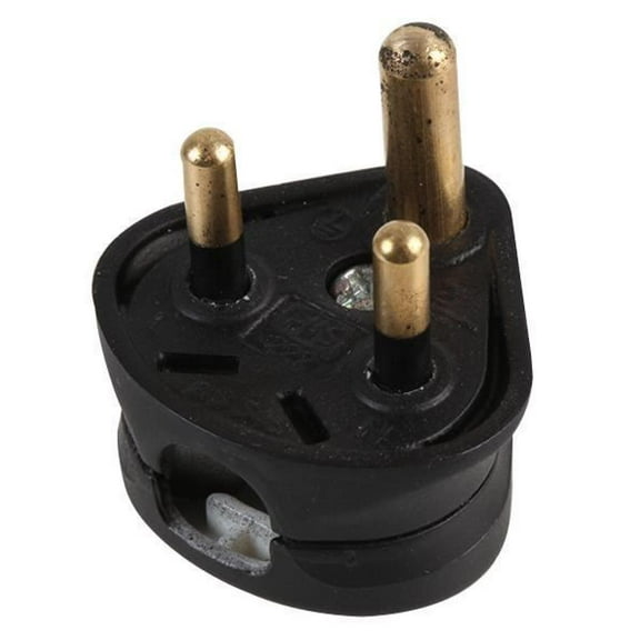 PRO ELEC - 3-Pin Round Mains Plug 2A Black