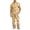 Beige, variant on CCRFTGI Men's Pajama Set Camo Crew Neck Short Sleeve 2 Piece Summer Soft Lightweight Pjs Saffron M