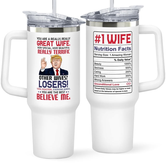 Vaso Mocosweeties To My Wife 1183 ml de acero inoxidable blanco