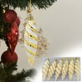 thumbnail image 4 of HomeDM Christmas Balls 6Pcs Yellow Shatterproof Ornaments Balls 11cm/4.3" Christmas Tree Hanging Pendant for Holiday Wedding Party Home Decor, 4 of 8
