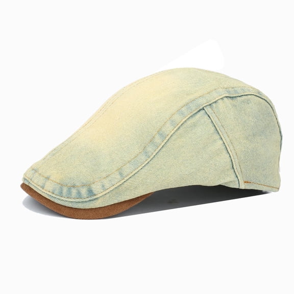 Roncen Unisex Denim Newsboy Hats Flat Ivy Gatsby Cabbie Driving Berets Hat Cotton Dad Cap for Men Women