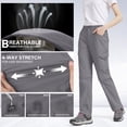 thumbnail image 3 of POENTAB Women's Hiking Zip Off Pants Convertible to Shorts with Multi Pockets Lightweight Camping Trousers Gray, 3 of 7
