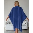 thumbnail image 4 of LEZMORE Women's Swimsuit Beach Cover Up Shirt Bikini Beachwear Bathing Suit Beach Dress Kimono Cardigan Shirt Coverup with Button Blue, 4 of 22