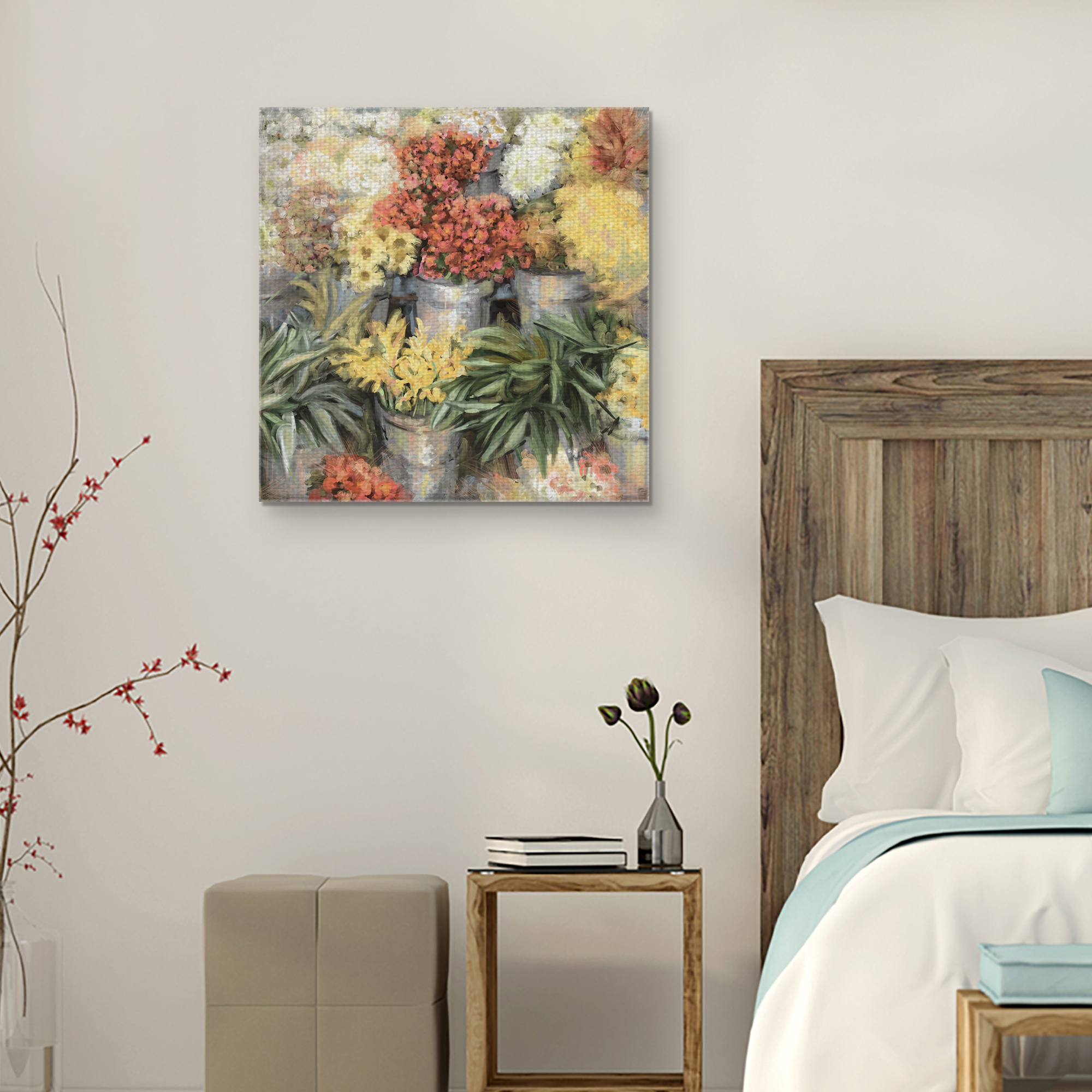 Masterpiece Art Gallery Spring Market Flower Bouquet By Studio Arts Canvas Art Print 24" x 24"