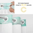 thumbnail image 2 of No Hook Shower Curtains with Snap-in Liner Set, Aqua Marble Waterproof Hotel Style Bathroom Shower Curtain, Modern Abstract Waves Silvery Farmhouse Breathable Mesh Top Window Bath Curtains 60''x72'', 2 of 9