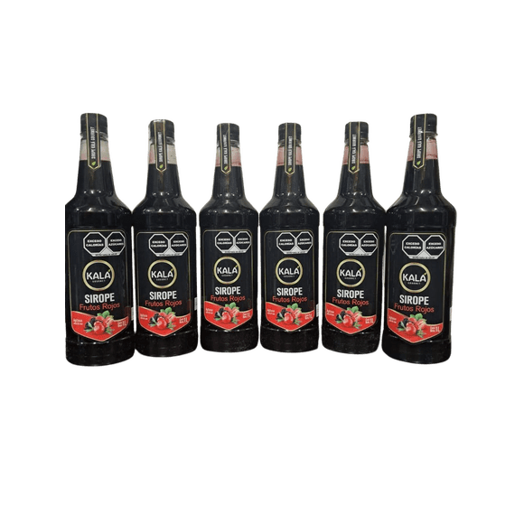 Kit de 6 Jarabes Kala Para Preparar Bebidas De 1 Lt Sabor Frutos Rojos