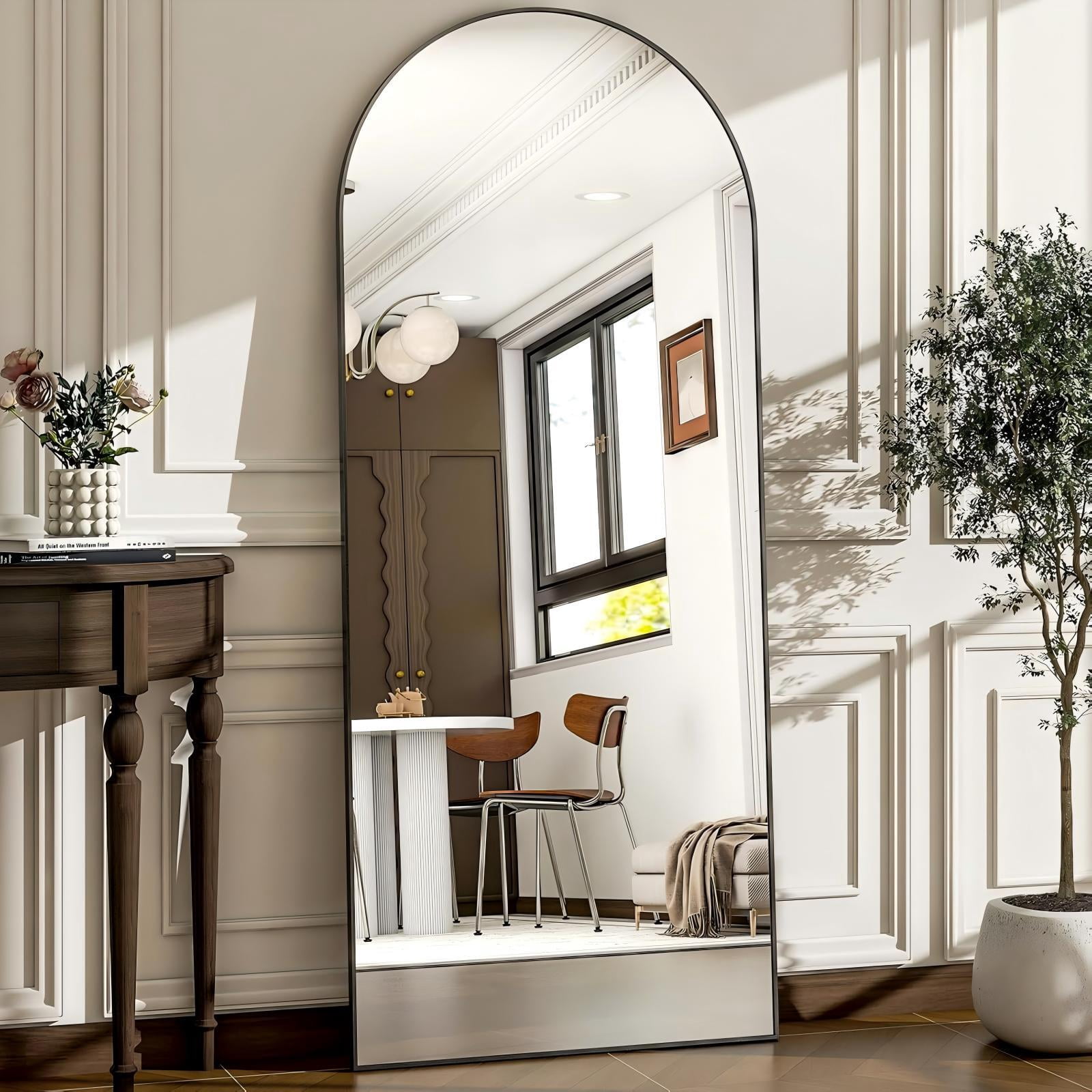 Mirrasia 21"x64" Arched Full Length Mirror Full Body Mirror,Black
