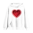 thumbnail image 5 of Girls Oversized Hoodie White 3D Heart Graphic Cute Valentine's Day Sweatshirt for Kids,Size 5-6 T, 5 of 5