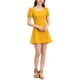 thumbnail image 2 of Vestido mini A línea de manga corta con puños elásticos y escote cuadrado para mujer INSPIRE CHIC M Amarillo, 2 of 7