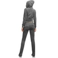 thumbnail image 3 of J. METHOD Women’s Tracksuit Set Casual 2 Piece Outfit Slim Fit Velour Velvet Zip Up Hoodie Jacket Top and Sweatpants Sweatsuit NEWTS03 Dark Gray 2X, 3 of 6