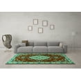 thumbnail image 3 of Ahgly Company Indoor Rectangle Persian Turquoise Blue Traditional Area Rugs, 8' x 12', 3 of 4
