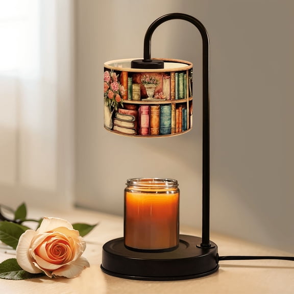 Candle Warmer Lamp with Timer Dimmer Colorful Bookshelf Flower Arrangements Candles Bookworm Candle Lamp Warmer for Jar Candle with 4 Bulbs Gifts for Women House Warming Gifts