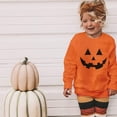 thumbnail image 3 of DOPI Boys and Girls Pumpkin Face Sweatshirt Long Sleeve Children's Halloween Preschool Top 2-7T, 3 of 7