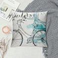 thumbnail image 2 of Qinduosi  Bicycle Throw Pillow Cushion Cover, Inspirational Cycling with World Map Reflection Motivational Sports Illustration, Decorative Square Accent Pillow Case, ", White Blue White, 2 of 5