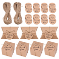 thumbnail image 2 of Caja de papel Kraft para dulces con forma de Mini almohada, Cajas de Regalo de boda con cinta y etiquetas de agradecimiento para suministros para fiesta en casa, 10 Uds., 2 of 5