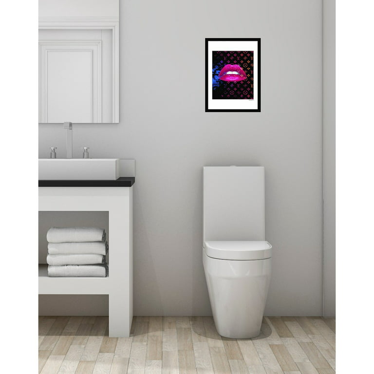 Venice Beach Collection's Hot Pink Glam Lips 14x18 Framed Print