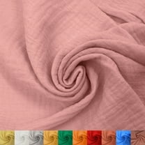 55" Wide 100% Cotton Gauze Fabric-Anti Wrinkle,Breathable Fabric by the Yard -130 GSM- 2-Way Stretch - Ideal for Sewing, Apparel,Clothing, Party Decorations, Home Décor & DIY -Dusty Pink
