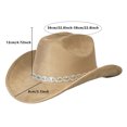 thumbnail image 5 of RUINIXCW Cowboy Cowgirl Hat For Women Men Western Hats Rhinestone Cowboy Hat Wide Brim Cow Girl Rodeo Hat Felt Jazz Cap For Rodeo Party, 5 of 8