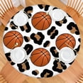 thumbnail image 2 of White Leopard Basketballs Pattern Round Fitted Tablecloth with Elastic Edge,Dining Table Cover Waterproof,Outdoor Round Tablecloth for Camping,Dining,Indoor and Outdoor, 2 of 7