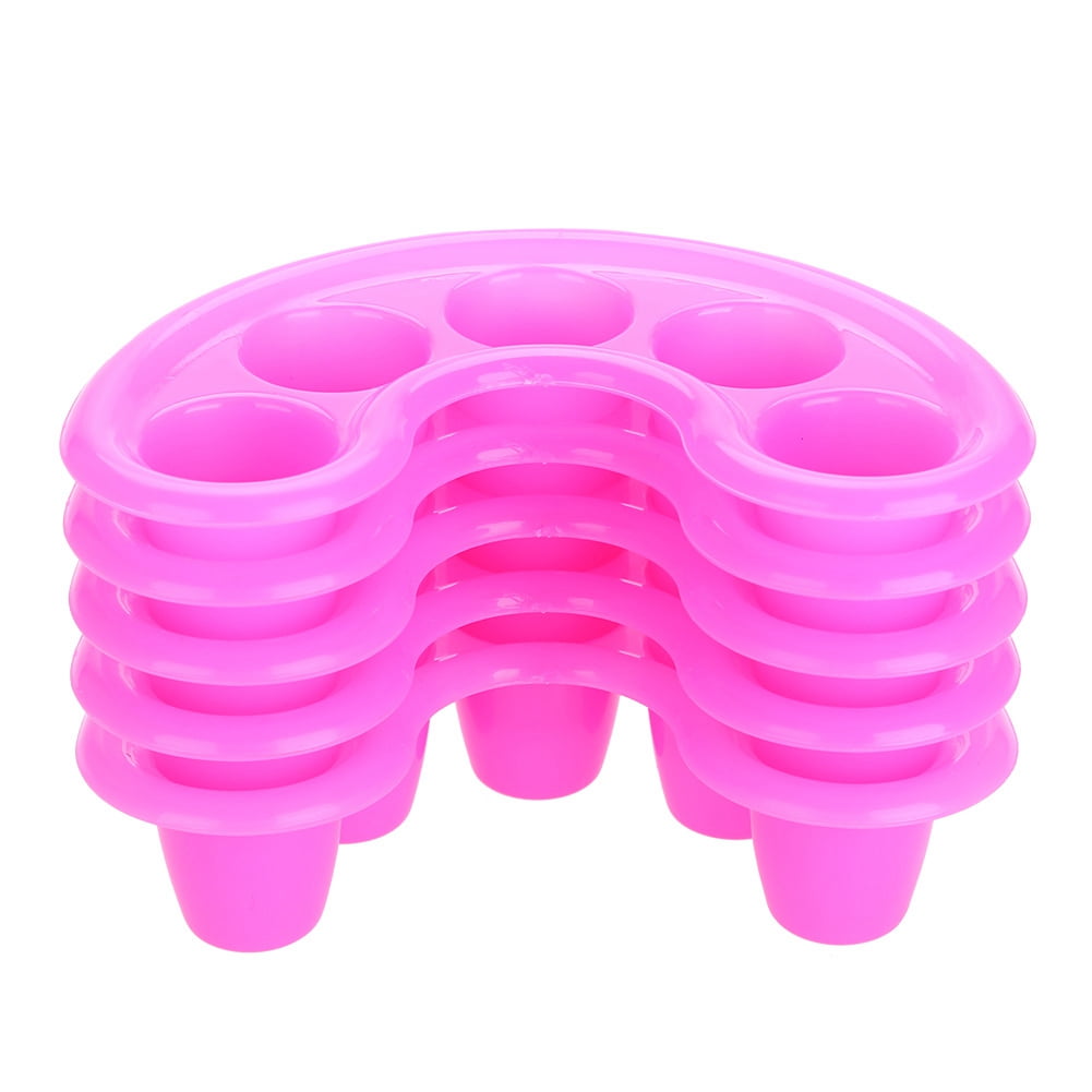 Tebru 5pcs Nail UV Acrylic Gel Removal Bowl Five Holes Soak Off Finger Bowl Dishes , Soak Off Finger Dishes, Soak Off Finger Trays