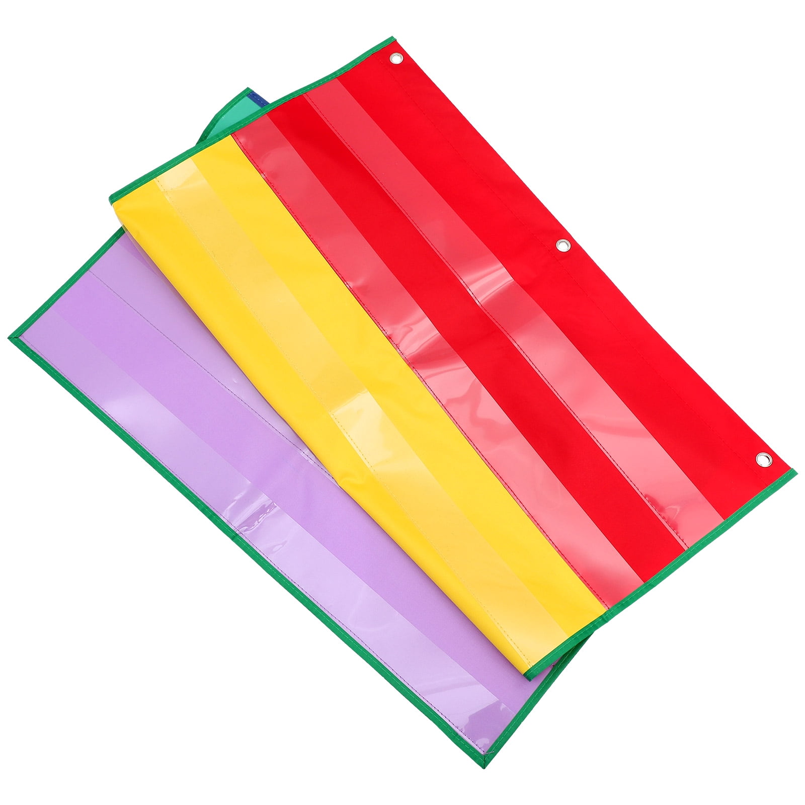 WEUVEB Multi Color Hanging Pocket Chart for Classroom and Home Storage with PVC Clear Cell Phone Holders