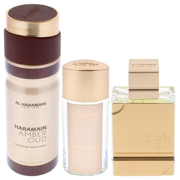 Al Haramain Amber Oud - Ruby Edition for Unisex Adult - 3 Pc Gift Set EDP Spray