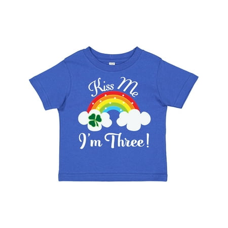 

Inktastic 3rd Birthday Kiss Me I m Three Irish Gift Toddler Boy or Toddler Girl T-Shirt