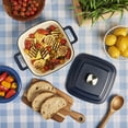 thumbnail image 2 of Smith & Clark Ironworks 4 Quart Enameled Cast Iron Square Dutch Oven Pot with Lid, Matte Midnight Blue, 2 of 7