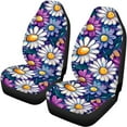 thumbnail image 5 of Pzuqiu Fashion Daisy Car Seat Cover Full Set Fashion Car Seat Cushion Car Interior Accessories Car Seat Protector for Comfortable Driving Auto Decor Universal Most Cars Sedans Trucks, White, 5 of 7