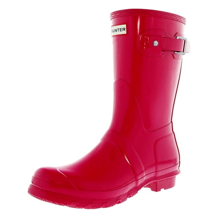 Original Series Mego Cloth - Hunter Women's Original Short Gloss Bright Pink Mid-Calf Rubber Rain Boot - 10M