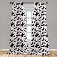 thumbnail image 5 of Ambesonne Retro Window Curtains, Lingerie Women`s Fashion, Each 28" W x 95" L, Black Fuchsia White, 5 of 5