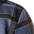 thumbnail image 4 of Brondbend Men's Coat Jackets for Men Hooded Long Sleeved Zipper Pocket Outerwear Plaid Comfy Jacket Loose Fit Anniversary Tops Blue, 4 of 6