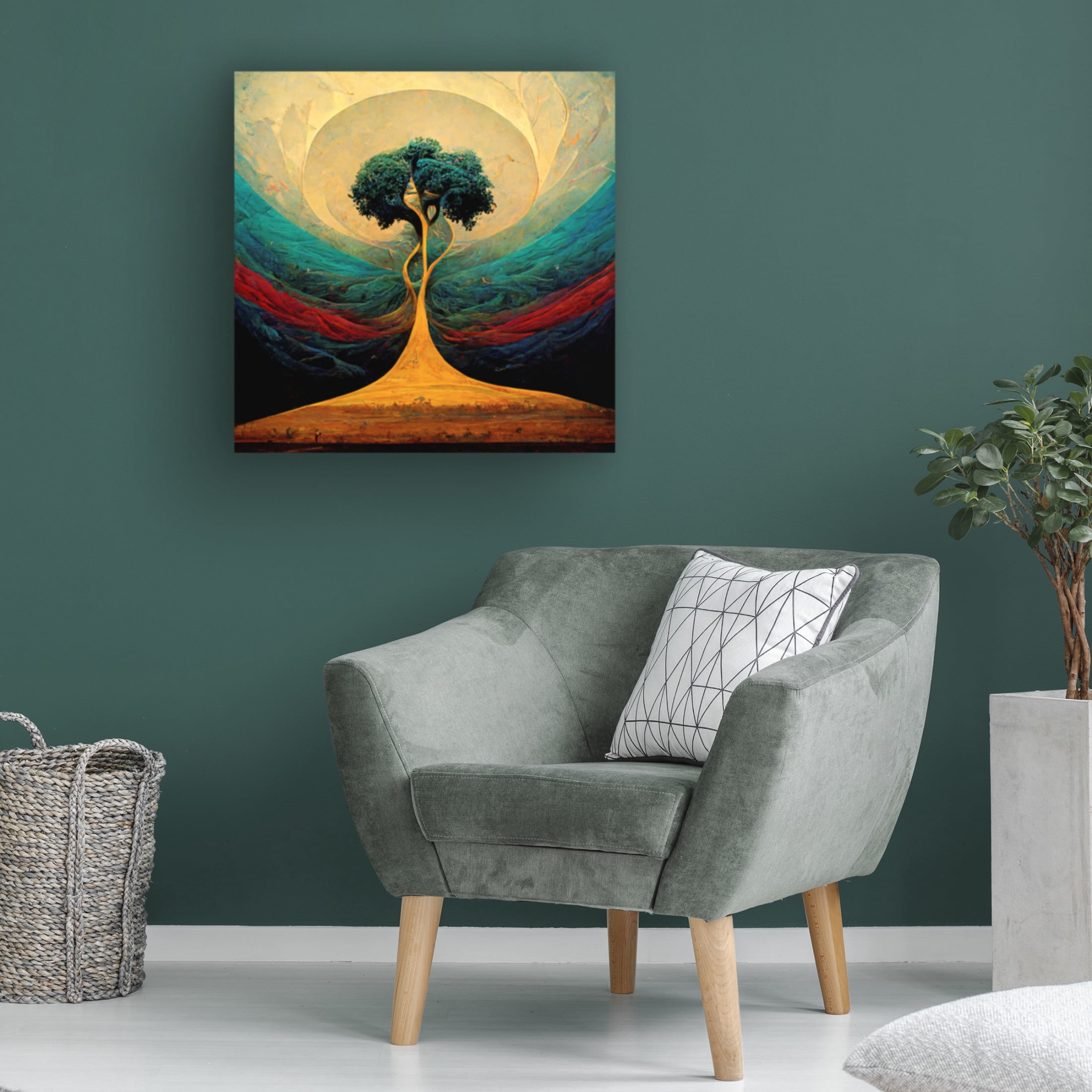Canvas Wall Art - Ray Heere 'Tree Of Life 14' Wall Art for Living Room, Bedroom, or Office Décor by Trademark Fine Art - 24 x 24 Inches