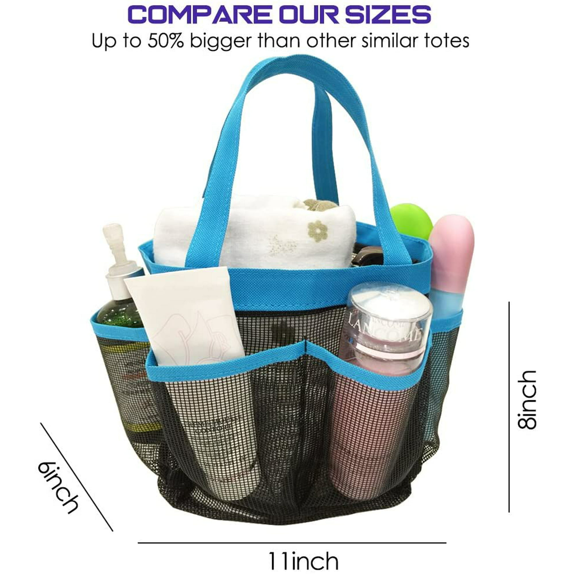 2 Pack Portable Mesh Shower Caddy with 8 Storage Pockets, Hanging Tote  Toiletry Bath Organizer Bag with 2 Type Hooks for Dorm Gym Camp Travel -  Blue | Walmart Canada
