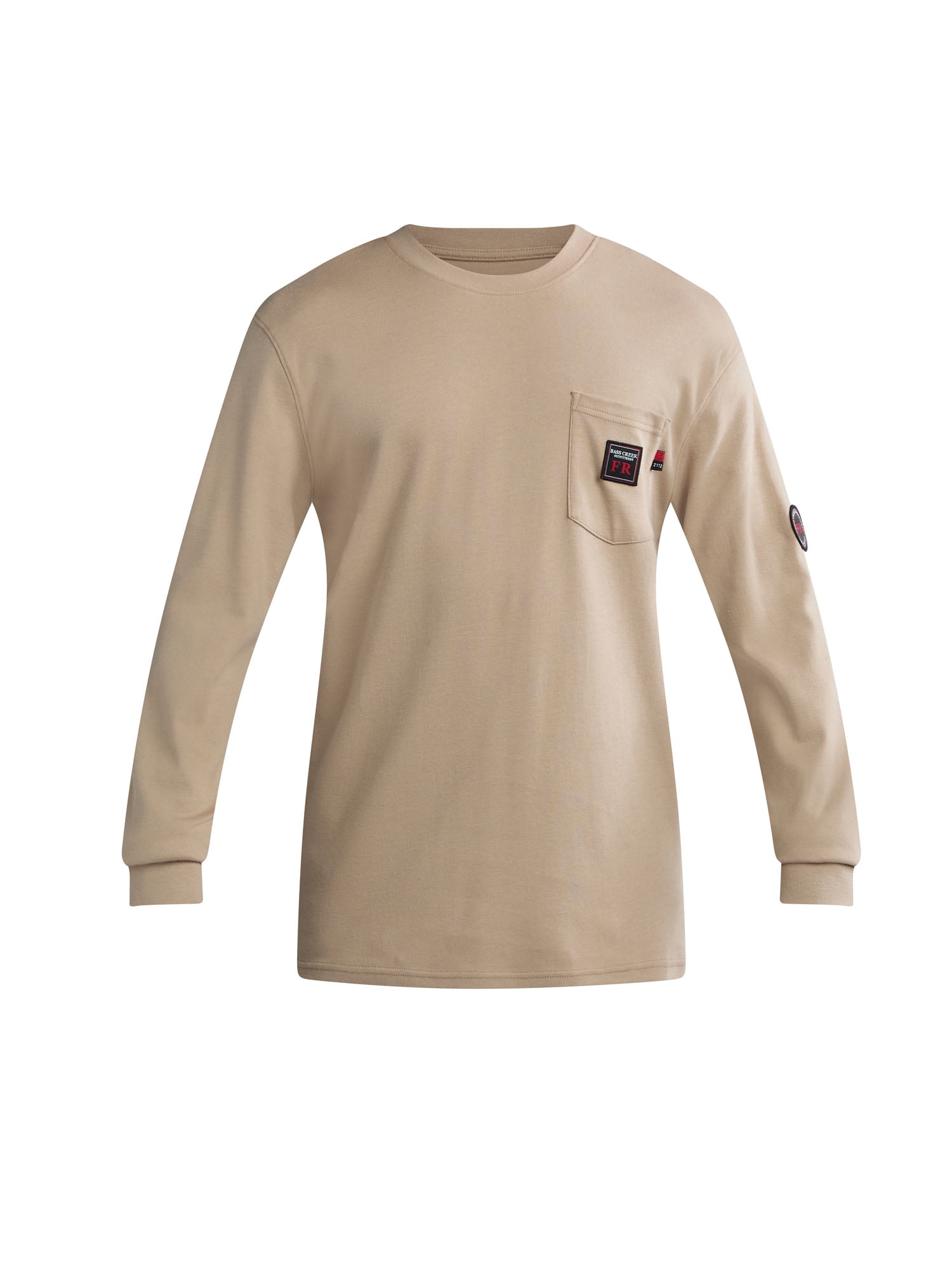 Bass Creek Outfitters Men's Flame Resistant Long Sleeve Crewneck Knit Top, Sizes M-2XL