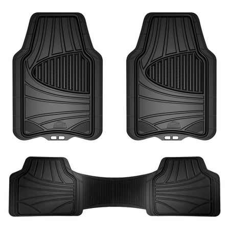 Armor All 3-Piece Full-Coverage Rubber Car Floor Mats Black , 78843WDC