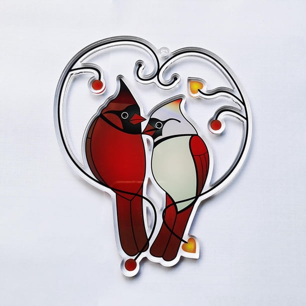 Elegante pájaro teñido Ventana Colgantes Pájaros de cristal Colectores de terre Colgante Acrílico Pájaros Decoración de pared para rama Oficina , E perfecl Colgante de ventana de pájaros
