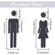 thumbnail image 2 of 2 letreros autoadhesivos para inodoro de 20 cm para hombres y mujeres, letreros de identificación para baños, pegatinas de pared de plástico negro para WC., 2 of 9