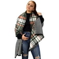 thumbnail image 4 of Plaid Tartan Herringbone Reversible Oversized Winter Blanket Scarf, 4 of 10