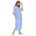 thumbnail image 2 of Casual Nights Women's Zip Front Seersucker House Dress 3/4 Sleeves Housecoat Long Duster Lounger, 2 of 5