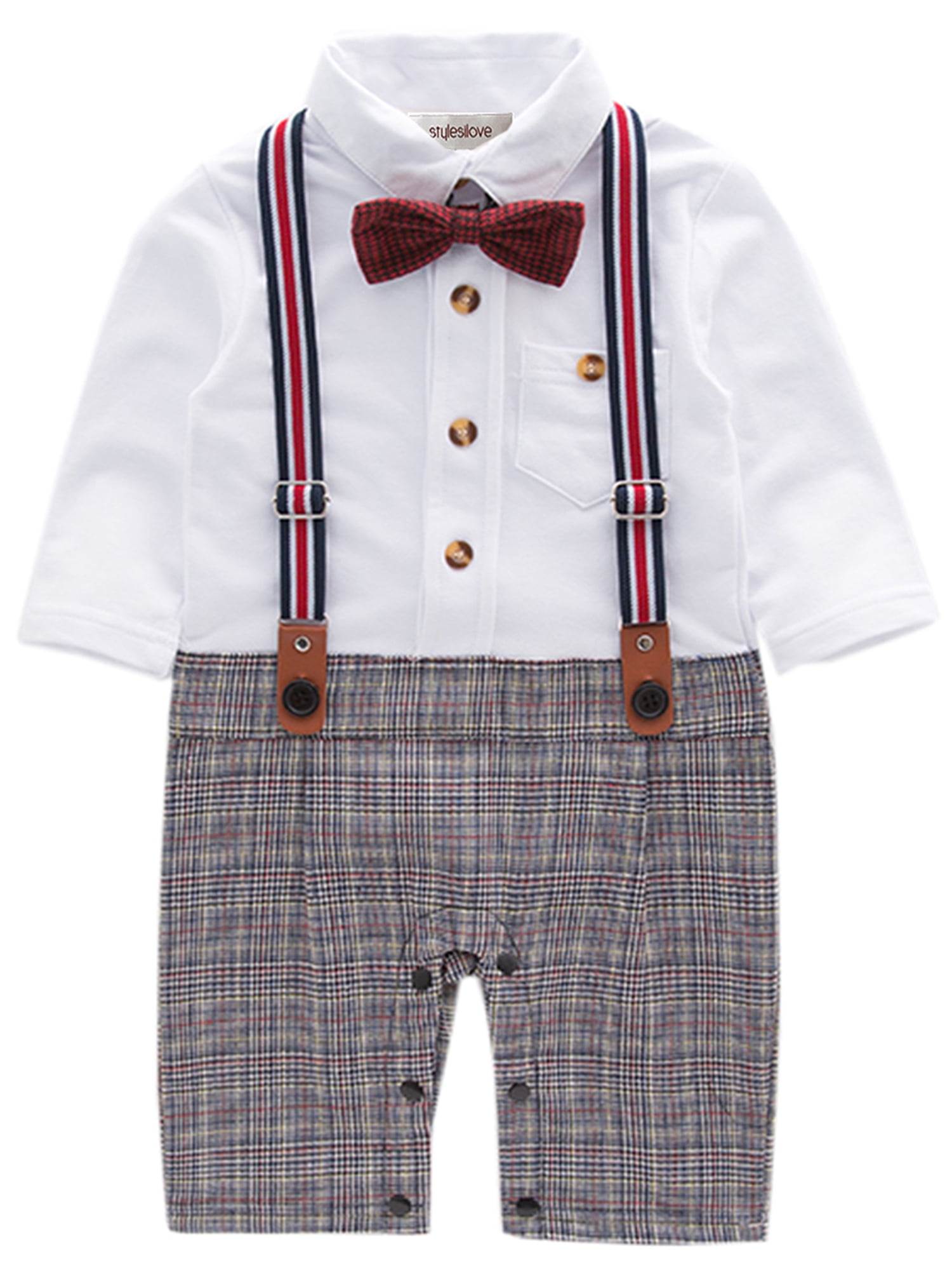 baby boy bow tie and suspenders outfit