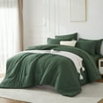 thumbnail image 2 of Davulos King Size Comforter Set 7 Pieces ,Dark Green Bed in a Bag King , All Season Bedding Set with Comforter, Flat Sheet, Fitted Sheet, Pillowcases & Shams, 2 of 8