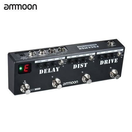 ammoon POCKMON Multi-Effects Pedal Strip with Tuner Delay Distortion Overdrive FX Loop Tap Tempo Guitar Effect (Best Overdrive And Distortion Pedals)