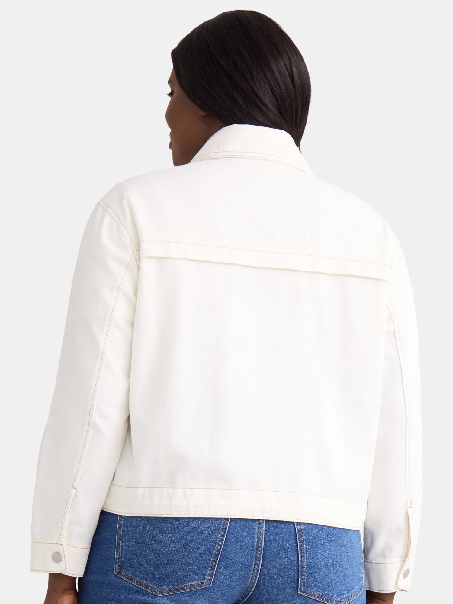 Terra & Sky Women's Plus Size Denim Utility Jacket, Sizes 0X-5X