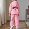 thumbnail image 4 of 10-11 Years Boy's 2 Piece Outfit Hoodie Pullover and Sweatpants Casual Pants Sweatsuits Dailywear Set 12-24 Months 2T 3T 4T 5T,Pink, 4 of 7
