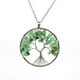 thumbnail image 1 of Zhuge Collar con colgante de árbol de la vida para hombres y mujeres, accesorios de collar hechos a mano con piedra natural y cristal (verde, cadena), 1 of 4
